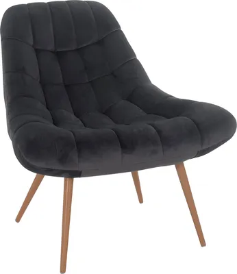 Produktbild von SalesFever Loungesessel mit XXL-Sitzfläche | Bezug Stoff in Samt-Optik | Gestell Metall in Holzoptik | üppige Steppung | B 76 x T 87 x H 86 cm | grau