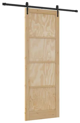 Zdjęcie produktu dla vidaXL Drzwi przesuwne ORKDAL Naturalne i czarne 83 x 232 cm