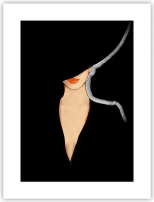 Produktbild von Poster - Poster ohne Rahmen - Schwarz Frau Hut - 30x40 cm - Wand Bild - Wanddeko - Wandbilder - Kunstposter - Wandposter - Bilder - Kunstdruck - Wanddekoration - Wandbild - P2XPA30x40-4341