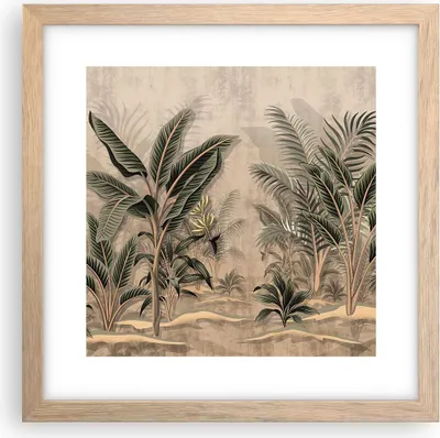 Produktbild von Gerahmtes Poster - Rahmen in heller Eiche - Wald Blatt Baum - 30x30 cm - Wand Bild - Wanddeko - Wandbilder - Kunstposter - Wandposter - Bilderrahmen - Bilder - Kunstdruck - P2NAC30x30-5101