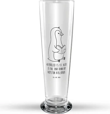 Produktbild von Mr. & Mrs. Panda Bierglas Pinguin Buch - Transparent - Geschenk, Glasbierglas, Bierbecher, Ferien, Urlaub, Glasbecher, Bier Glas, Trinkglas