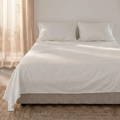 Immagine prodotto di Lenzuolo superiore HappyFriday Basic White 240 x 270 cm