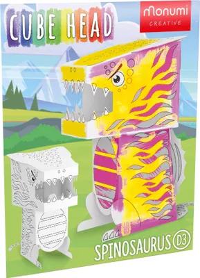 Image de Cube à colorier : tête de Spinosaurus