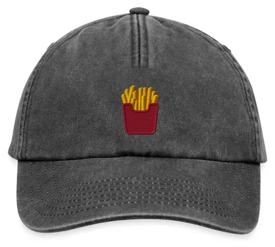Produktbild von Spreadshirt Stickmotiv Pommes in Rotem Fizzer Beutel Vintage Cap, One size, Vintage Schwarz