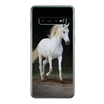 Produktbild von MuchoWow® Handyhülle Schutzhülle Hülle für Samsung Galaxy S10 Pferde - Sand - Dunkel Silikon Softcase Handy Hülle - Handytasche