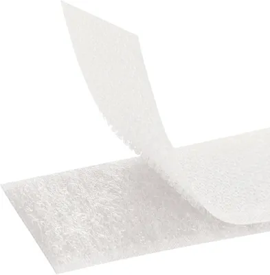 Imagen del producto de Cinta adhesiva blanca, 5 metros x 40 mm, con sistema de cierre de velcro, para ropa y manualidades