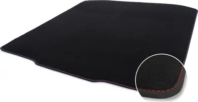 Produktbild von Kofferraummatte passend für Skoda Octavia Combi III 5E  Autoteppich Laderaum Velours schwarz, Ziernaht Rot