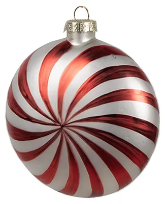 Produktbild von Clayre & Eef Weihnachtskugel 10x4x10 cm Rot Weiß Glas