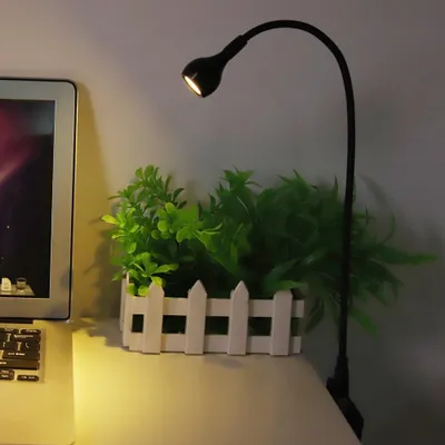 Obrázok produktu pre 1 W, ohybný krk, prenosná USB LED nočná lampa na čítanie (čierna + teplá biela)