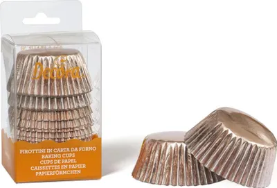 Produktbild von Rosa Gold Muffinförmchen 50x32mm 60 Stück