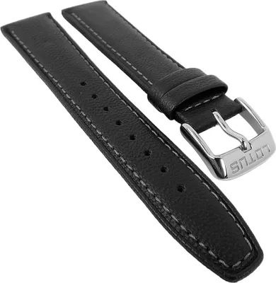 Produktbild von Lotus Watches | Uhrenarmband 20mm Leder schwarz mit Naht L18313/1