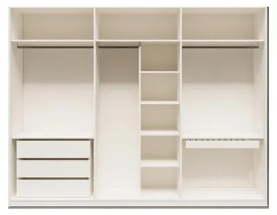 Produktbild von Kleiderschrank Sechstürig Beige Modern Design Glastüren Garderobe