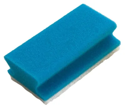 Produktbild von TASKI Schwamm sanft und schonend, blau/weiß, Padschwamm mit kratzfreiem Pad für schonende Reinigung, auch für empfindliche Oberflächen, Größe 7,5 x 13 cm, blau/weiß  | Packung (10 Stück)