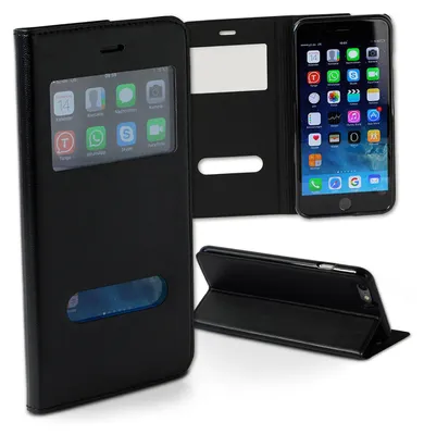 Produktbild von DrachenLeder Handyzubehör iPhone 6 S Plus schwarz Kunstleder Handyhülle D2OME101S