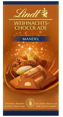 Produktbild von Lindt Weihnachts-Chocolade Mandel Tafel 100g