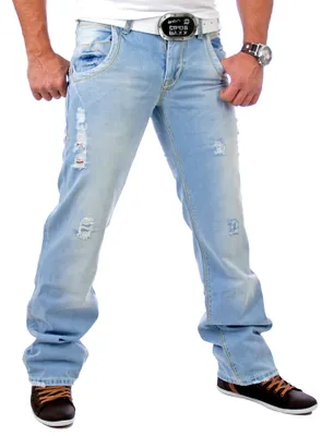 Produktbild von Tazzio Herren Jeans Destroyed Look TZ-1095 Hellblau W32/L34