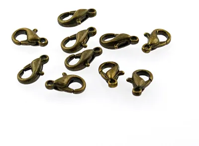 Produktbild von Vintageparts Karabinerverschlüsse Metalllegierung antik Bronze 10 mm, 12 Stück