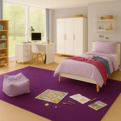 Produktbild von Velours Kinderteppich Joy Kids Lila, Größe:400x500 cm