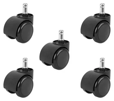 Image de Roulettes pour chaise de bureau - 5 pcs - noir