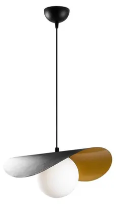 Image de Suspension Luminaire en métal noir et blanc 32 x 38 cm hauteur 105 cm E27 40 W IP20