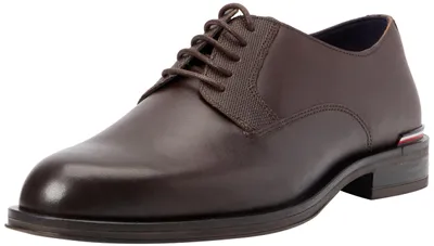 Zdjęcie produktu dla Buty Derby męskie Tommy Hilfiger, skórzane, brązowe (kolor czekoladowy), rozmiar 40