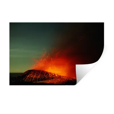 Obrázok produktu pre MuchoWow® Nálepka na stenu - Sopka na Havaji - 120x80cm - Samolepiaca a polohovateľná