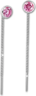 Produktbild von SilberDream Ohrhänger für Damen 925 Silber rosa Zirkonia Ohrringe 5mm SDO5965A