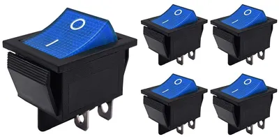 Produktbild von ProRide Wippschalter KCD4-202, 2-polig, 250 V/16 A, blau, 5 Stück