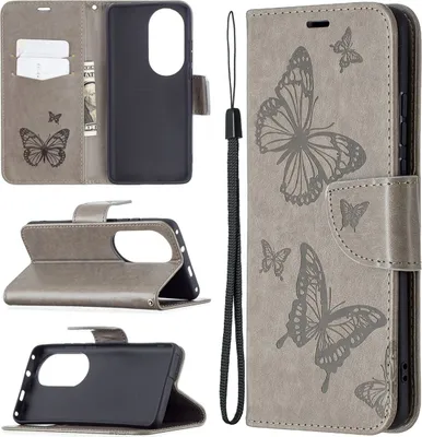 Produktbild von König Design Hülle kompatibel mit Huawei P50 Pro Kunstleder Handyhülle - Handy Case Grau