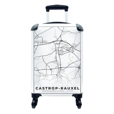 Produktbild von MuchoWow® Koffer Handgepäck Trolley Rollkoffer Kleine Reisekoffer mit 4 Rollen - Castrop-Rauxel - Karte - Stadtplan - Cabin Size < 55x40x23 cm & 55x40x20 cm - Fotokoffer - Kabinenkoffer - Boardgepäck - Reise-Box - Reisekoffer - Reisegepäck - Koffer mit Bild - Trolley für Kinder