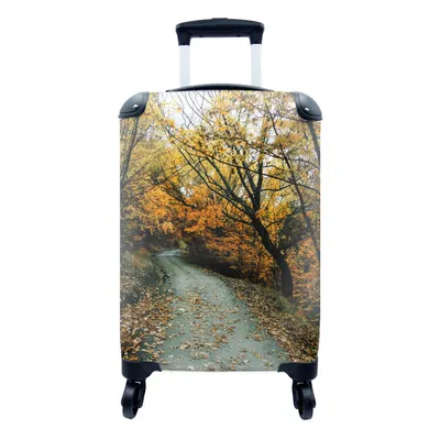 Produktbild von MuchoWow® Koffer Handgepäck Trolley Rollkoffer Kleine Reisekoffer mit 4 Rollen - Blätter - Herbst - Wald - Cabin Size < 55x40x23 cm & 55x40x20 cm - Fotokoffer - Kabinenkoffer - Boardgepäck - Reise-Box - Reisekoffer - Reisegepäck - Koffer mit Bild - Trolley für Kinder