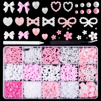 Image de Solidchoice - 1000 décorations 3D pour ongles, avec pince et crayon