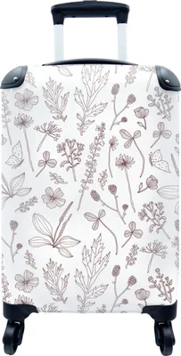 Produktbild von MuchoWow® MuchoWow® Koffer Handgepäck Trolley Rollkoffer Kleine Reisekoffer mit 4 Rollen - Pflanzen - Muster - Blumen - Cabin Size < 55x40x23 cm & 55x40x20 cm - Fotokoffer - Kabinenkoffer - Boardgepäc