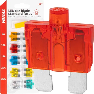 Obrázok produktu pre Poistky do auta štandardné LED 10 ks. AMIO-04341 pre vozidlá