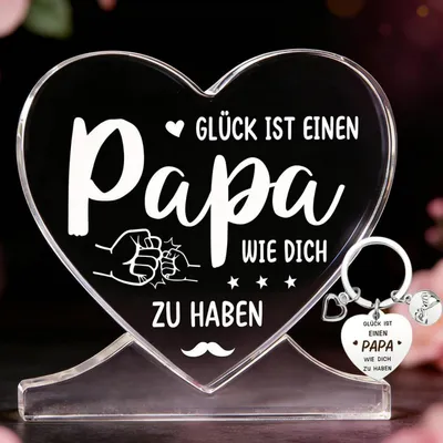Immagine prodotto di Cuore in acrilico con portachiavi – regalo per la festa del papà, set regalo