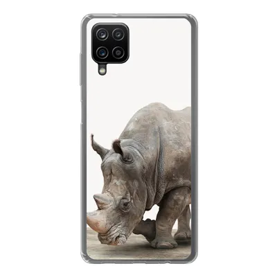 Produktbild von MuchoWow® Handyhülle Schutzhülle Hülle für Samsung Galaxy A12 Nashorn - Jungen - Wildtiere - Kinder - Mädchen - Tiere Silikon Softcase Handy Hülle - Bild