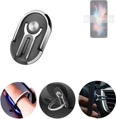 Produktbild von K-S-Trade 3in1 Smartphone-Ring Handy-Ring kompatibel mit UMIDIGI C1 Max Fingerhalterung  Handyring Tischständer Lüftungsgitter-Halterung Tisch