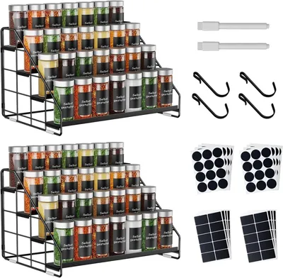 Productafbeelding van Solidchoice - Staand Kruidenrek met 4 Verstelbare Niveaus voor Keuken