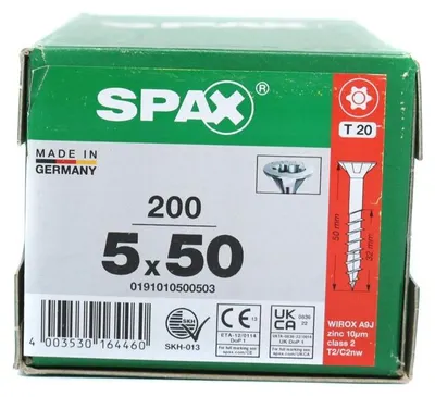 Produktbild von SPAX Senkkopfschraube WIROX TG T-Star Plus 5,0x50 VPE 200