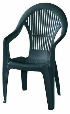 Image de Chaise empilable à dossier haut, couleur verte