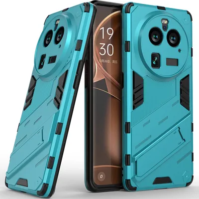 Produktbild von Armor Hülle für Oppo Find X6 Pro, Hybrid PC TPU Bumper Stoßfestes Schutzhülle mit Standfunktion Blau