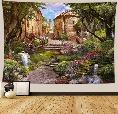 Produktbild von Urlaub Wandteppich Wohnkultur Landschaft Wandteppich Wohnzimmer Schlafzimmer Dekoration Wandteppich Zimmer Vorhang Strandtuch (130cm x 150cm, Farbe 14)