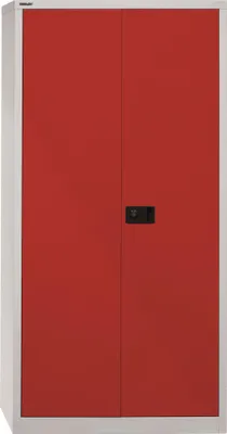 Produktbild von Bisley Universal Flügeltürenschrank - Farbe: Lichtgrau/Kardinalrot