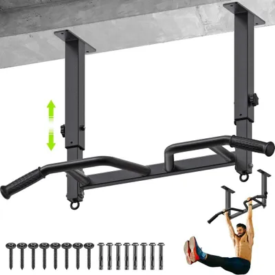 Produktbild von Verstellbare Klimmzugstange zur Deckenmontage mit 4 Griffpositionen, bis 181 kg – Klimmzugstange – Krafttraining