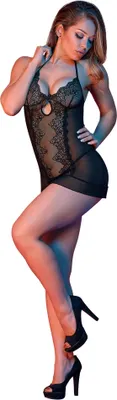 Produktbild von Nachthemd und String-Set - S/M - Schwarz