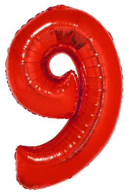 Produktbild von XXL Zahlen Folienballon 100 cm - Rot Zahl: 9