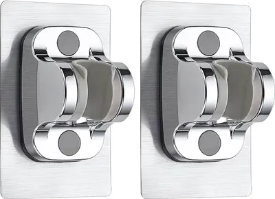 Produktbild von 2er-Pack Duschkopfhalterung Ohne Bohren Stark Kleber Handbrause Halter Duschkopf Halterung, Silber