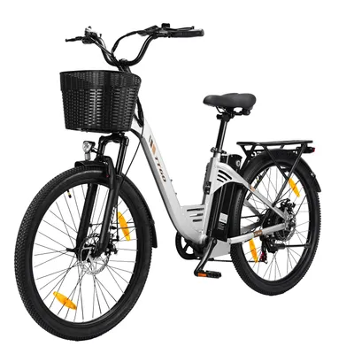 Produktbild von TTGO C2 Pro Pedelec für Erwachsene mit vorderem Fahrradkorb, 250W Motor, 36V 18Ah Akku, 26 Zoll Reifen, Elektrofahrrad für Stadtpendeln