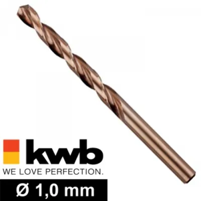 Produktbild von kwb COBALT HSS CO, Bohrer, Spiralbohrer-Bit, Drehung der rechten Hand, 1 mm, 227 mm, Eisen, Kunststoff, Edelstahl, Edelstahlblech (dünn)