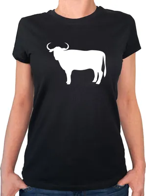 Produktbild von Huuraa Damen T-Shirt Stier Bulle Silhouette S Black Bio Baumwolle Fairtrade Damenshirt Geschenkidee